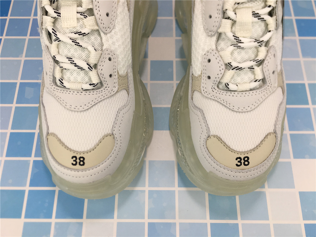 G5 Batch Balenciaga Triple S Clear Sole White Sneakers